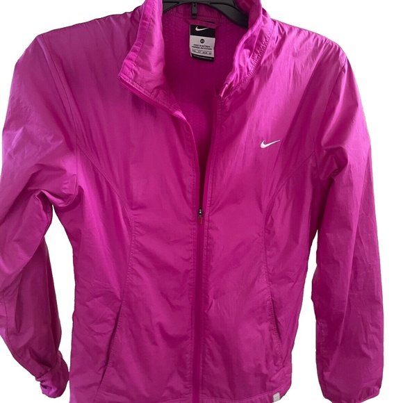 Nike Dri Fit Full Zip Jacket Women's Size XS Cerise Pink Mesh Lining - Picture 1 of 11